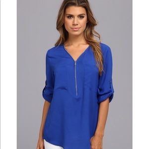 royal blue calvin klein blouse